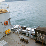 Captain and Gig of USS Bexar (apa 237) in Danag Harbor Feb 1966